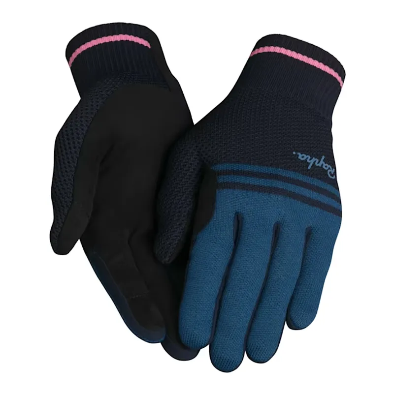 Rapha Unisex Merino Cycling Gloves Large Dark Navy/Teal